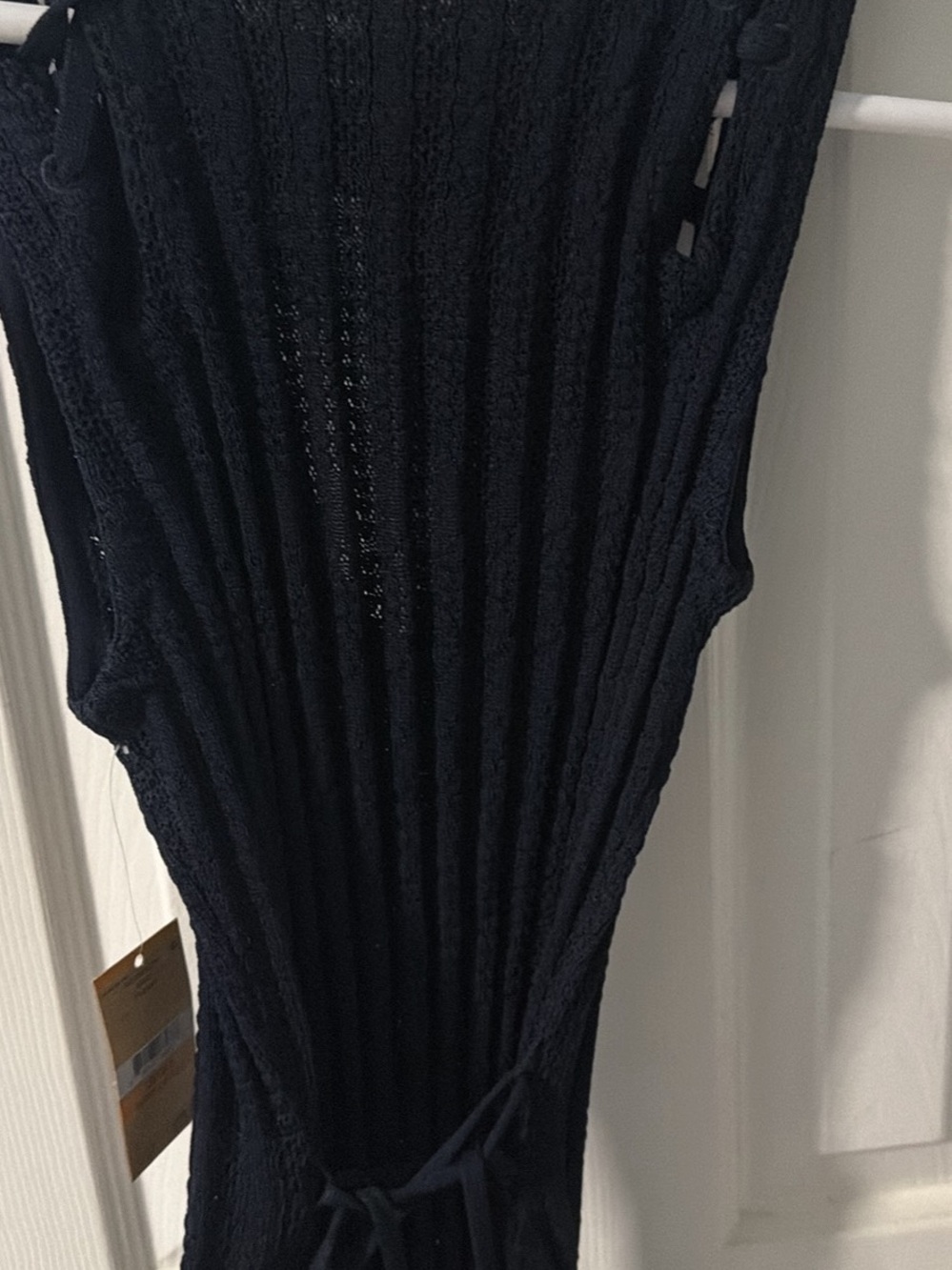 RACHEL Rachel Roy Black Off-the-Shoulder Ribbed Knit Dress